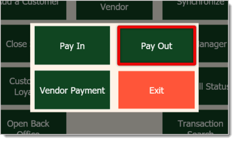 Image highlighting the Pay Out button in the Front End.
