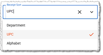 Image showing the Weight Unit options on the POS Manager Checkstand Receipt page in the Administration menu of the system's back end.