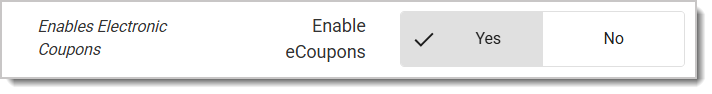Image of the Electronic Coupons enable option.