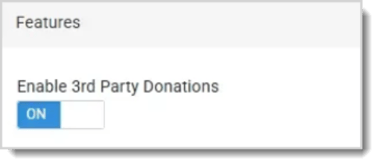 Image showing the Enable Third Party Donations option in the Payment Portal.