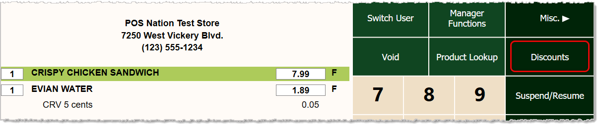Image highlighting the discounts feature of the Markt POS Front End.