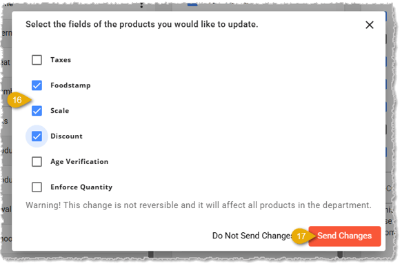 Image showing the final steps of department creation in the  POS Back End.
