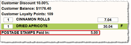 Image showing a Paid In line item example in the Markt POS Front End.