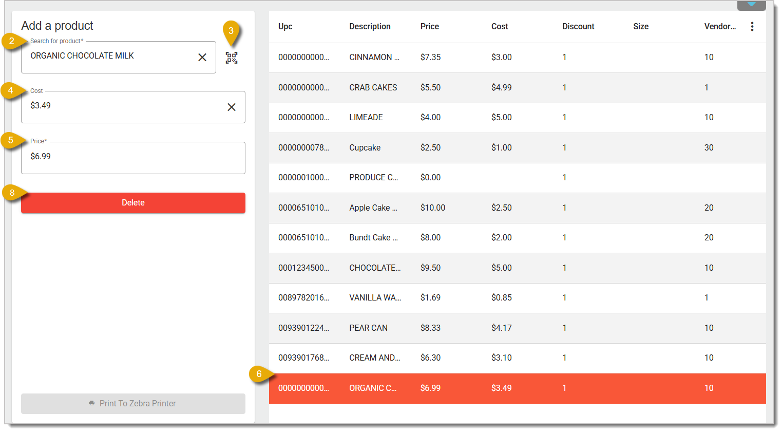 Image of the Product Label Queue in the Back End.