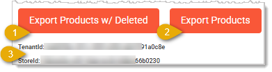 Image showing the Export Products functions of the POS Manager page in the Administration menu of the system's back end.