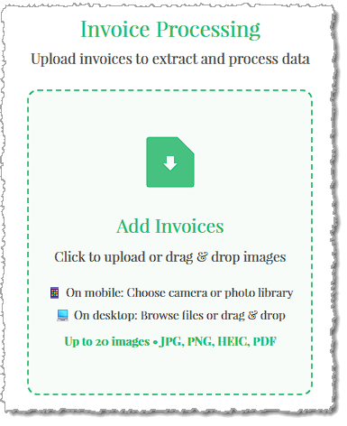 Image showing the image upload page for uploading PO images in the  system back end.