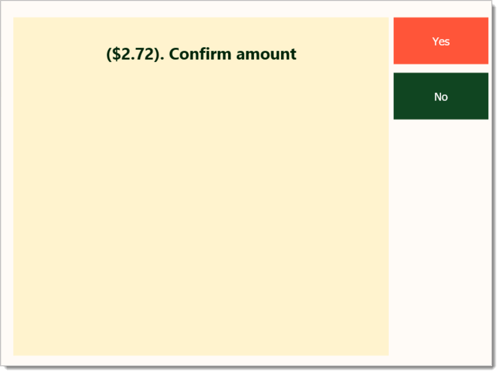 Image showing a window asking the cashier to confirm the amount being refunded in the  Front End.