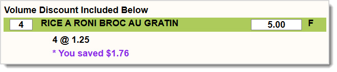 Image showing a product with the Group Adjusted Pricing special pricing method in the Front End of the  system.