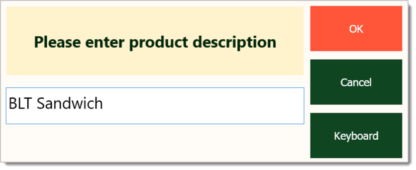 Image of the Product Description window.
